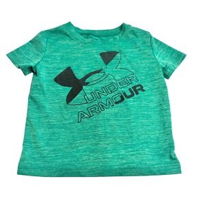 Under Armour Kids Green Heathered Logo Graphic Short Sleeve Performance Tee 18M